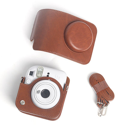 For Instax Mini 12 Camera Case PU Leather Soft Silicone Cover Camera Bag for Fujifilm Film Bag with Shoulder Strap