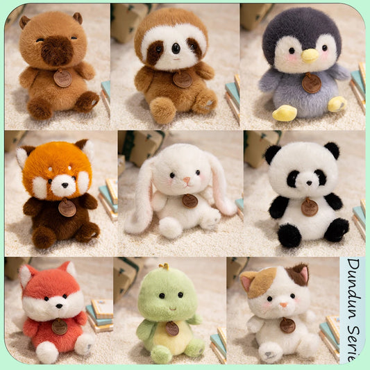 Cute Sitting Animals Red Panda Fox Sloth Cat Plush Toys Soft Plush Dolls Stuffed Capybara Pig Plushie Baby Toys Gifts for Kids