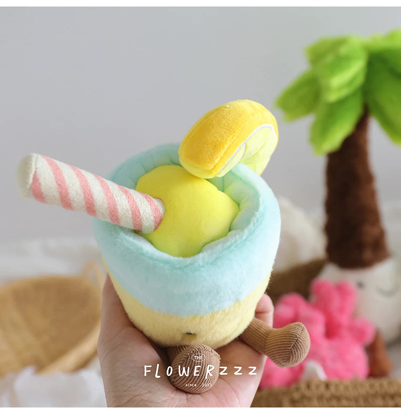 JELLYCAT Lemonade Coconut Plushies Very Soft Palm Tree Red Coral Plush Toy Cartoon Doll Home Decor Xmas Gifts Girl