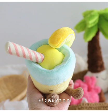 JELLYCAT Lemonade Coconut Plushies Very Soft Palm Tree Red Coral Plush Toy Cartoon Doll Home Decor Xmas Gifts Girl