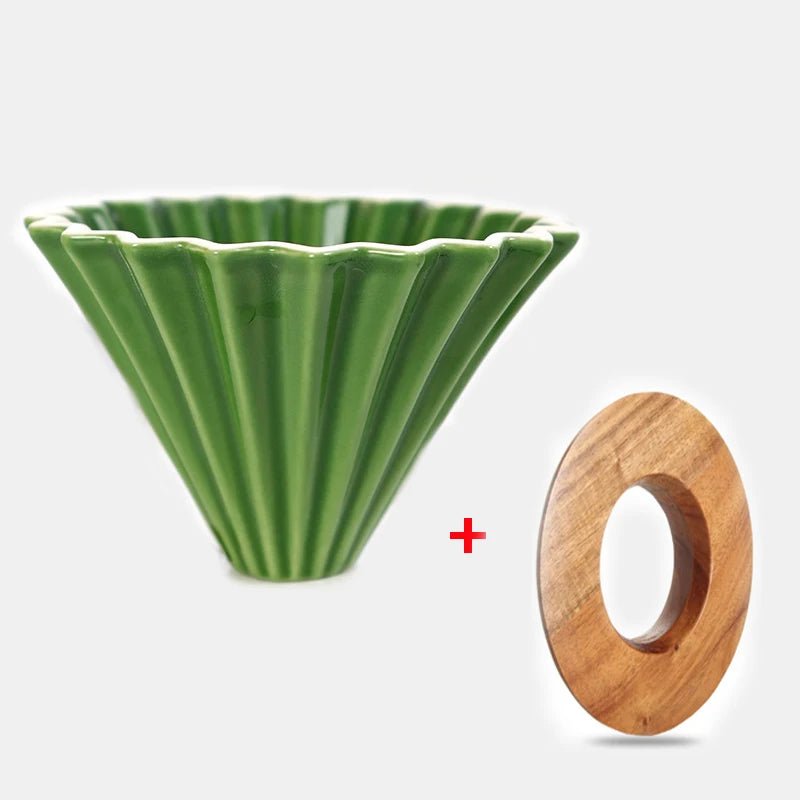 Ceramic Coffee Dripper Pour Over Coffee Maker Handmade Origami Coffee Filter Cup Flower Shape Funnel Drip Cafe Cake Cup Home - Deems
