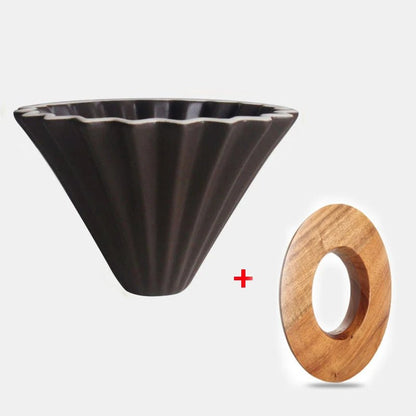 Ceramic Coffee Dripper Pour Over Coffee Maker Handmade Origami Coffee Filter Cup Flower Shape Funnel Drip Cafe Cake Cup Home - Deems