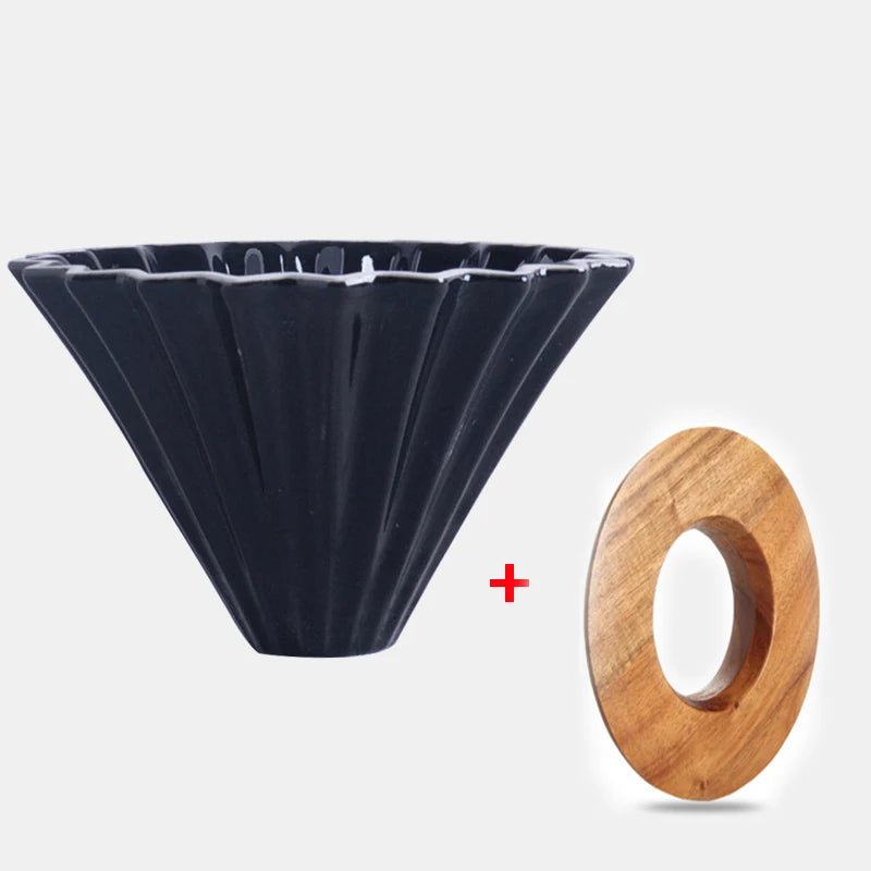 Ceramic Coffee Dripper Pour Over Coffee Maker Handmade Origami Coffee Filter Cup Flower Shape Funnel Drip Cafe Cake Cup Home - Deems