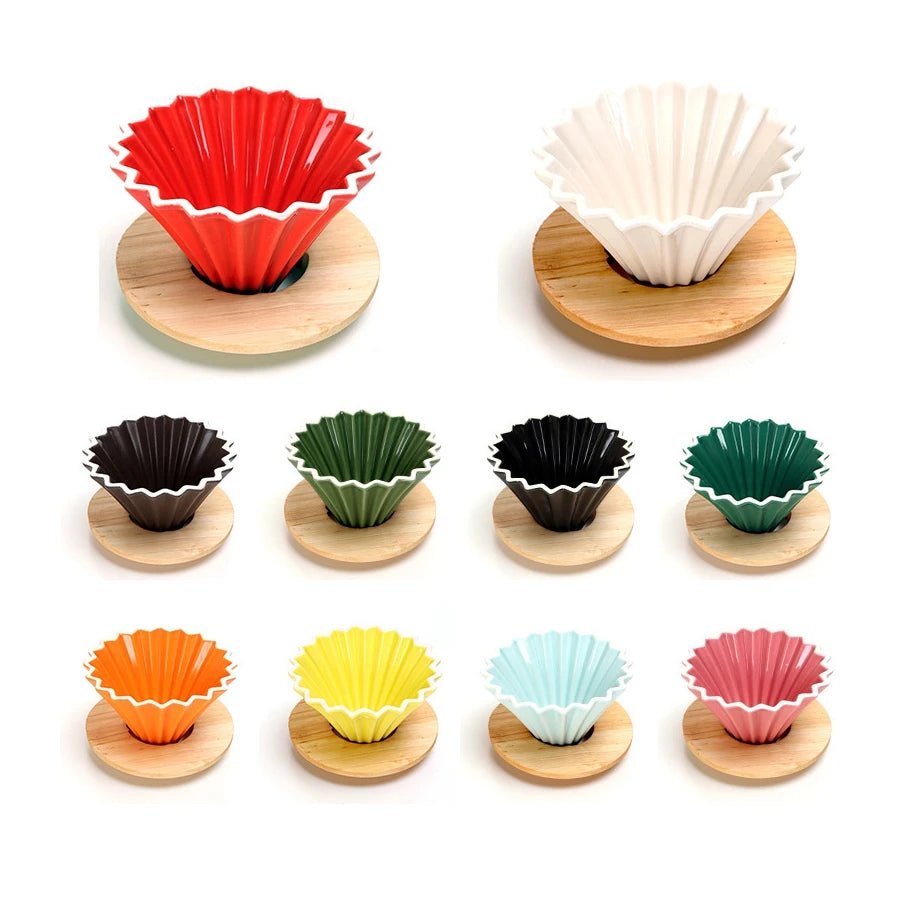 Ceramic Coffee Dripper Pour Over Coffee Maker Handmade Origami Coffee Filter Cup Flower Shape Funnel Drip Cafe Cake Cup Home - Deems