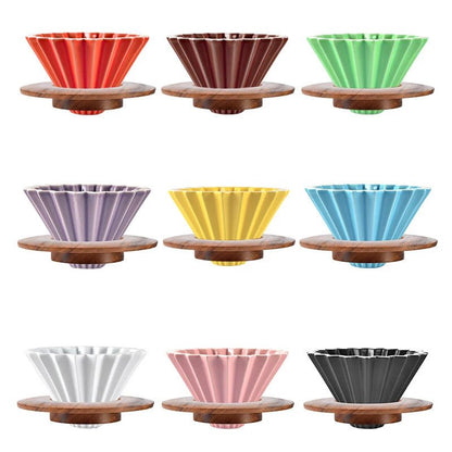 Ceramic Coffee Dripper Pour Over Coffee Maker Handmade Origami Coffee Filter Cup Flower Shape Funnel Drip Cafe Cake Cup Home - Deems