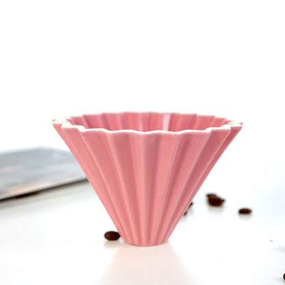 Ceramic Coffee Dripper Pour Over Coffee Maker Handmade Origami Coffee Filter Cup Flower Shape Funnel Drip Cafe Cake Cup Home - Deems
