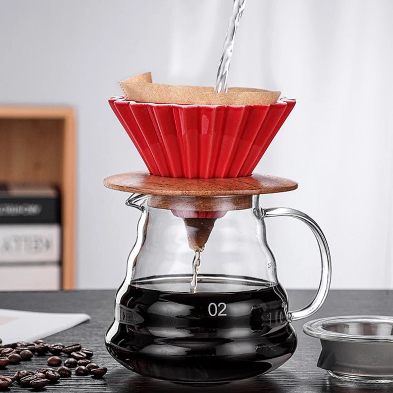 Ceramic Coffee Dripper Pour Over Coffee Maker Handmade Origami Coffee Filter Cup Flower Shape Funnel Drip Cafe Cake Cup Home - Deems