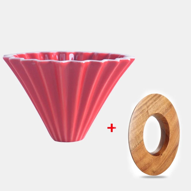 Ceramic Coffee Dripper Pour Over Coffee Maker Handmade Origami Coffee Filter Cup Flower Shape Funnel Drip Cafe Cake Cup Home - Deems