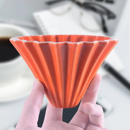 Ceramic Coffee Dripper Pour Over Coffee Maker Handmade Origami Coffee Filter Cup Flower Shape Funnel Drip Cafe Cake Cup Home - Deems