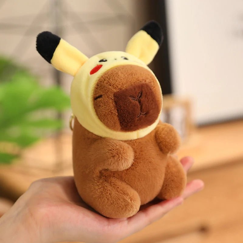 Cute Capybara Plush Toy with Hat Simulation Capybara Cosplay Crab Rabbit Cat Doll Small Size Stuffed Animals Bag Pendant Gift - Deems