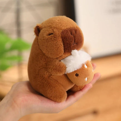 Cute Capybara Plush Toy with Hat Simulation Capybara Cosplay Crab Rabbit Cat Doll Small Size Stuffed Animals Bag Pendant Gift - Deems