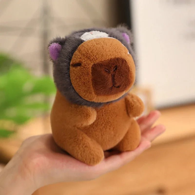 Cute Capybara Plush Toy with Hat Simulation Capybara Cosplay Crab Rabbit Cat Doll Small Size Stuffed Animals Bag Pendant Gift - Deems