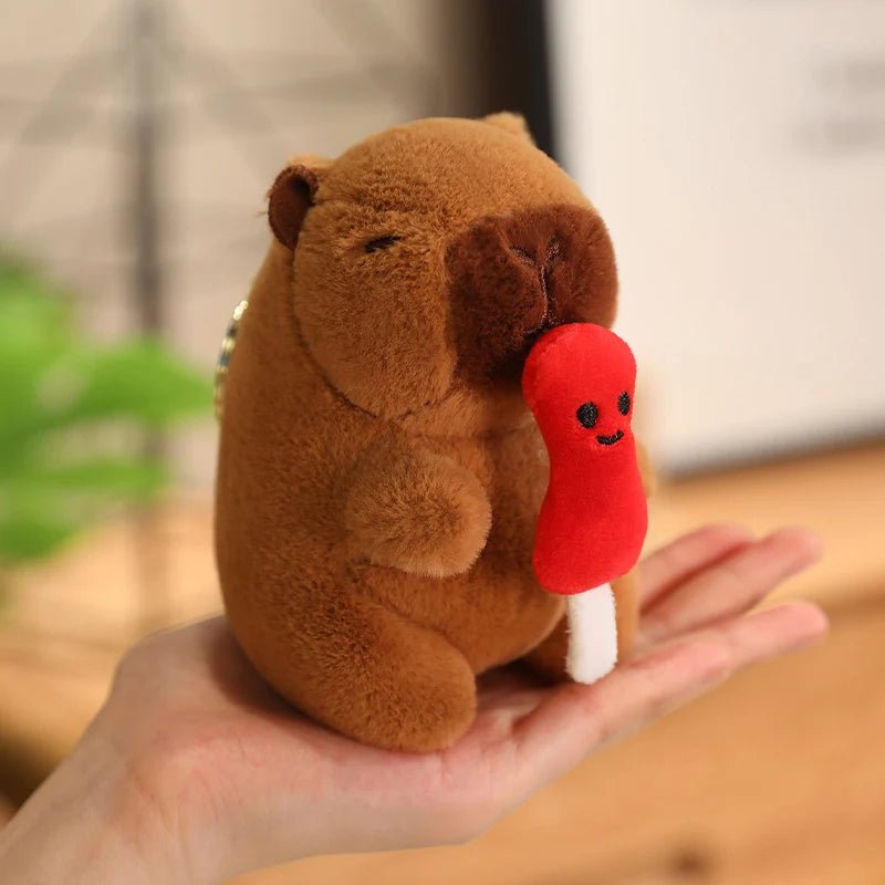 Cute Capybara Plush Toy with Hat Simulation Capybara Cosplay Crab Rabbit Cat Doll Small Size Stuffed Animals Bag Pendant Gift - Deems