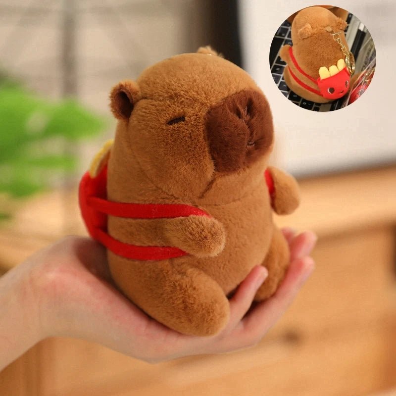 Cute Capybara Plush Toy with Hat Simulation Capybara Cosplay Crab Rabbit Cat Doll Small Size Stuffed Animals Bag Pendant Gift - Deems