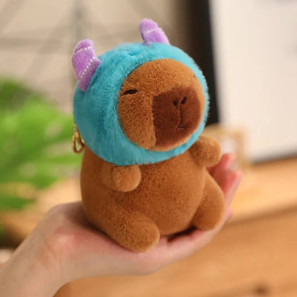 Cute Capybara Plush Toy with Hat Simulation Capybara Cosplay Crab Rabbit Cat Doll Small Size Stuffed Animals Bag Pendant Gift - Deems