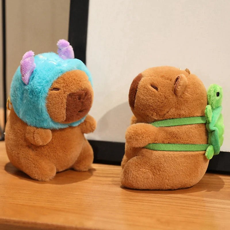 Cute Capybara Plush Toy with Hat Simulation Capybara Cosplay Crab Rabbit Cat Doll Small Size Stuffed Animals Bag Pendant Gift - Deems