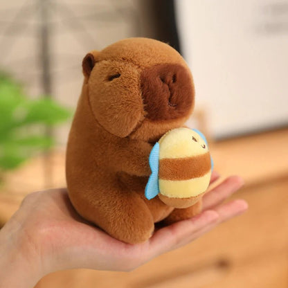 Cute Capybara Plush Toy with Hat Simulation Capybara Cosplay Crab Rabbit Cat Doll Small Size Stuffed Animals Bag Pendant Gift - Deems