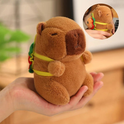 Cute Capybara Plush Toy with Hat Simulation Capybara Cosplay Crab Rabbit Cat Doll Small Size Stuffed Animals Bag Pendant Gift - Deems