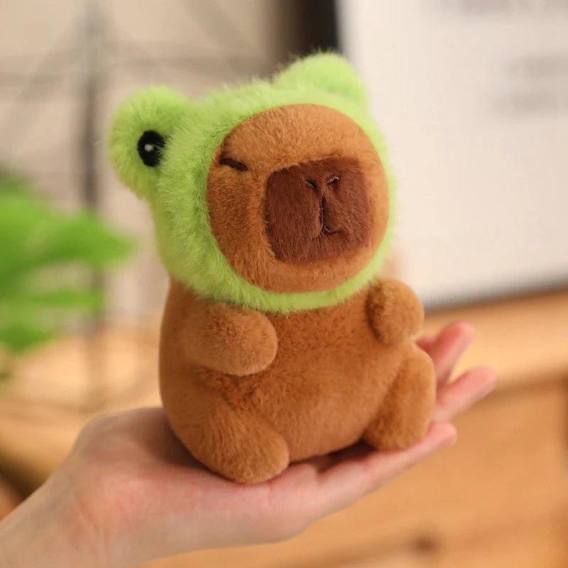 Cute Capybara Plush Toy with Hat Simulation Capybara Cosplay Crab Rabbit Cat Doll Small Size Stuffed Animals Bag Pendant Gift - Deems