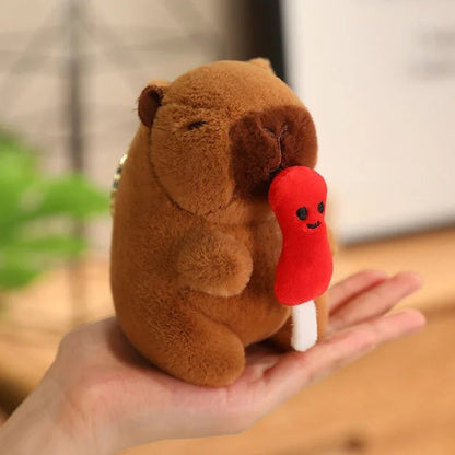 Cute Capybara Plush Toy with Hat Simulation Capybara Cosplay Crab Rabbit Cat Doll Small Size Stuffed Animals Bag Pendant Gift - Deems