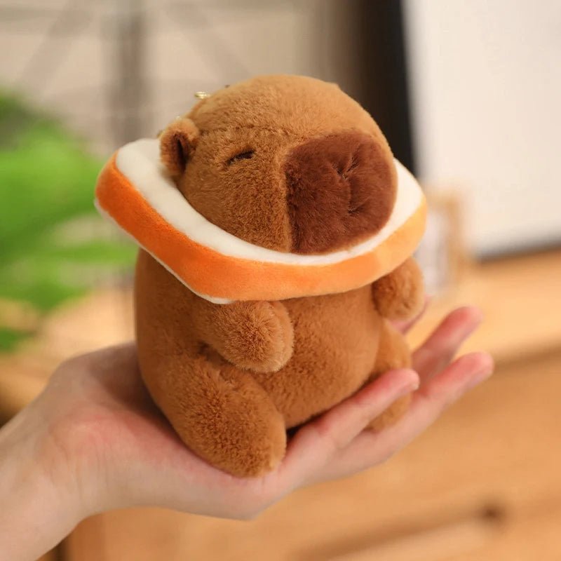 Cute Capybara Plush Toy with Hat Simulation Capybara Cosplay Crab Rabbit Cat Doll Small Size Stuffed Animals Bag Pendant Gift - Deems