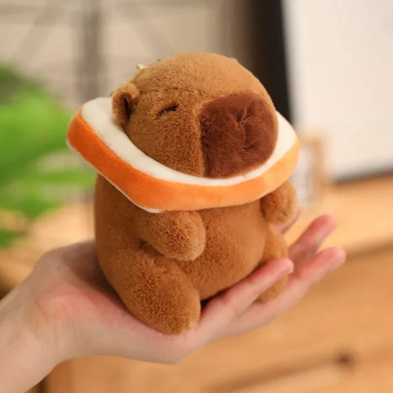 Cute Capybara Plush Toy with Hat Simulation Capybara Cosplay Crab Rabbit Cat Doll Small Size Stuffed Animals Bag Pendant Gift - Deems