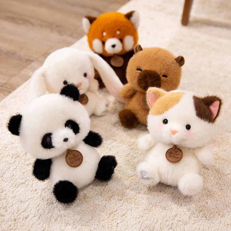 Cute Sitting Animals Red Panda Fox Sloth Cat Plush Toys Soft Plush Dolls Stuffed Capybara Pig Plushie Baby Toys Gifts for Kids - Deems