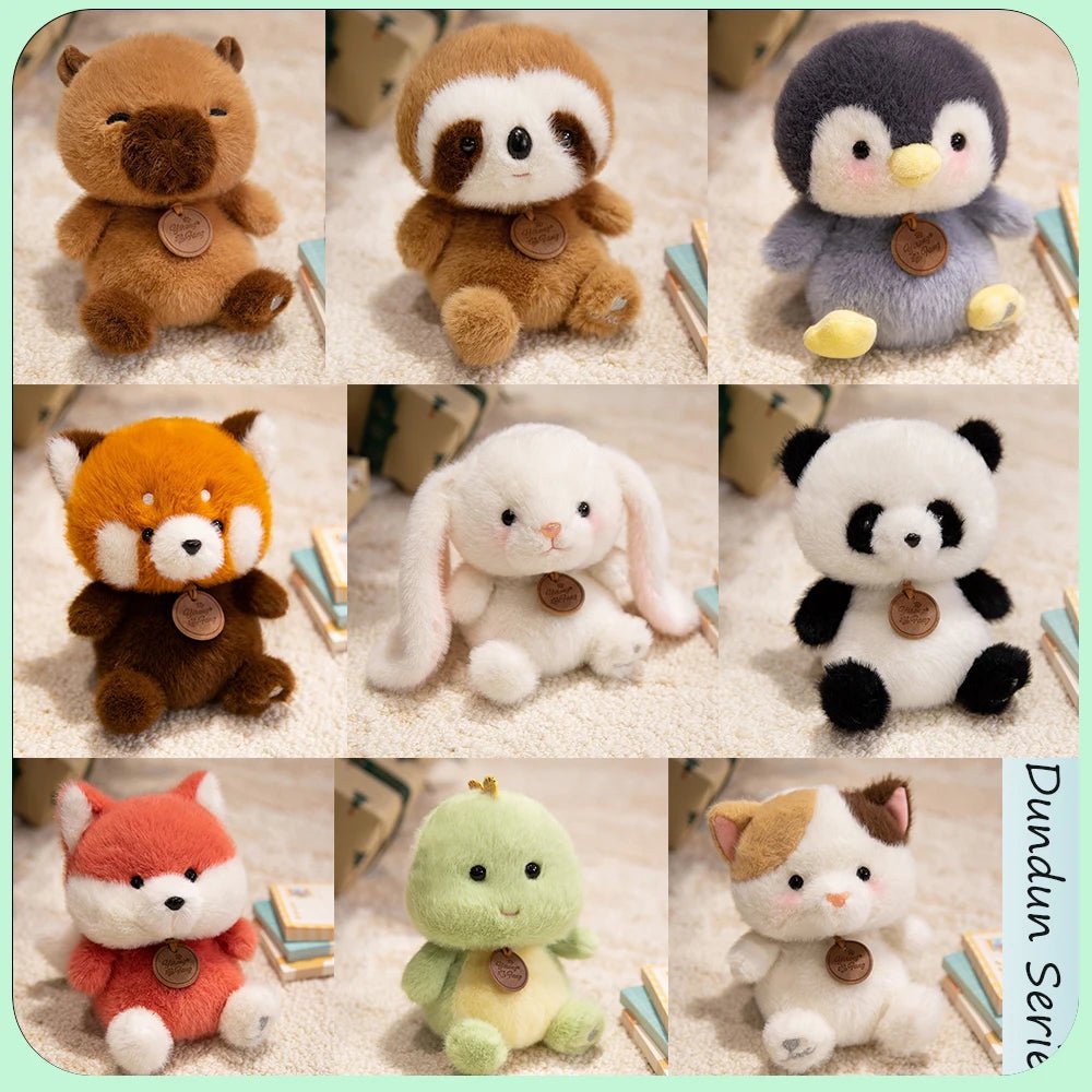 Cute Sitting Animals Red Panda Fox Sloth Cat Plush Toys Soft Plush Dolls Stuffed Capybara Pig Plushie Baby Toys Gifts for Kids - Deems