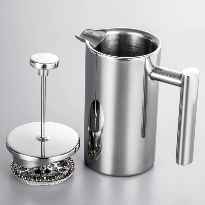 French Press Pot Filter Press Hand - made Coffee Pot Stainless Steel High Quality Double Walled Insulated 350ml/800ml/1000ml - Deems