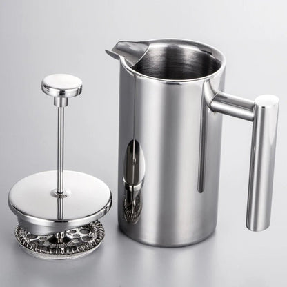 French Press Pot Filter Press Hand - made Coffee Pot Stainless Steel High Quality Double Walled Insulated 350ml/800ml/1000ml - Deems