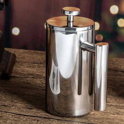 French Press Pot Filter Press Hand - made Coffee Pot Stainless Steel High Quality Double Walled Insulated 350ml/800ml/1000ml - Deems
