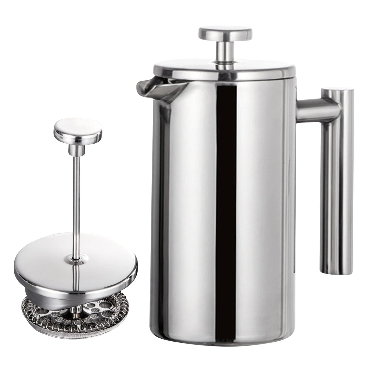 French Press Pot Filter Press Hand - made Coffee Pot Stainless Steel High Quality Double Walled Insulated 350ml/800ml/1000ml - Deems