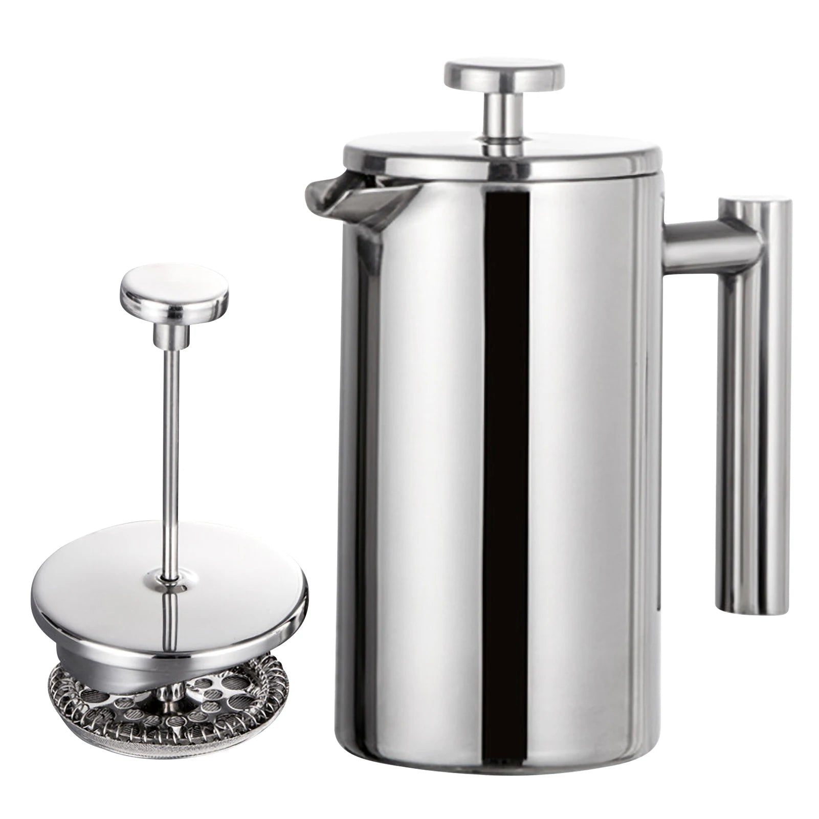 French Press Pot Filter Press Hand - made Coffee Pot Stainless Steel High Quality Double Walled Insulated 350ml/800ml/1000ml - Deems