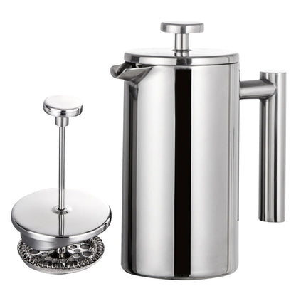French Press Pot Filter Press Hand - made Coffee Pot Stainless Steel High Quality Double Walled Insulated 350ml/800ml/1000ml - Deems