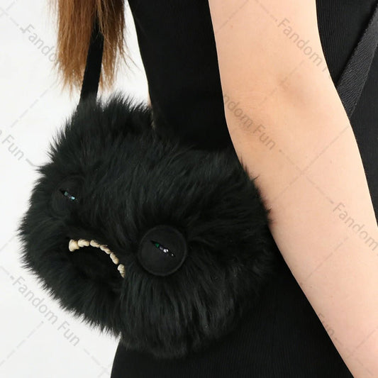 Fuggler Original Plush Shoulder Bag Wide Eyed Weirdo Screech Ugly Tooth Monster Big Head Crossbody Furry Backpack Birthday Gift - Deems