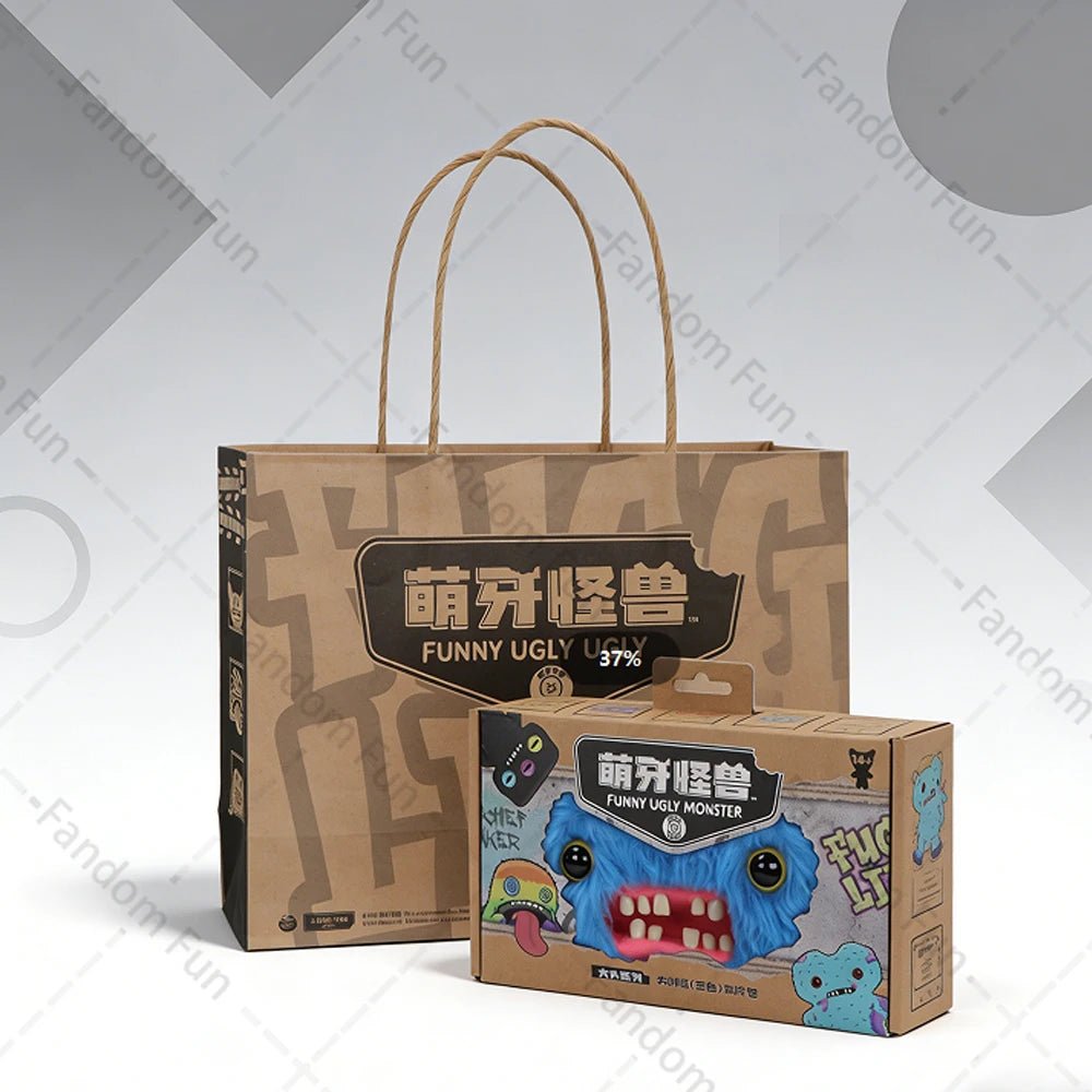 Fuggler Original Plush Shoulder Bag Wide Eyed Weirdo Screech Ugly Tooth Monster Big Head Crossbody Furry Backpack Birthday Gift - Deems