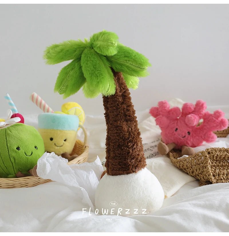 JELLYCAT Lemonade Coconut Plushies Very Soft Palm Tree Red Coral Plush Toy Cartoon Doll Home Decor Xmas Gifts Girl - Deems