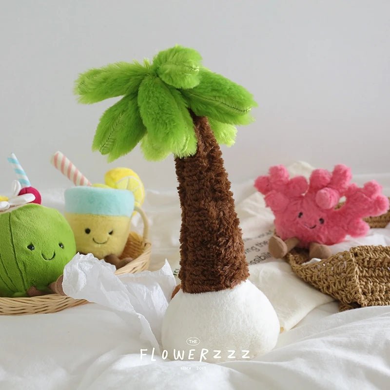 JELLYCAT Lemonade Coconut Plushies Very Soft Palm Tree Red Coral Plush Toy Cartoon Doll Home Decor Xmas Gifts Girl - Deems