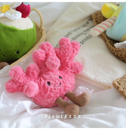 JELLYCAT Lemonade Coconut Plushies Very Soft Palm Tree Red Coral Plush Toy Cartoon Doll Home Decor Xmas Gifts Girl - Deems