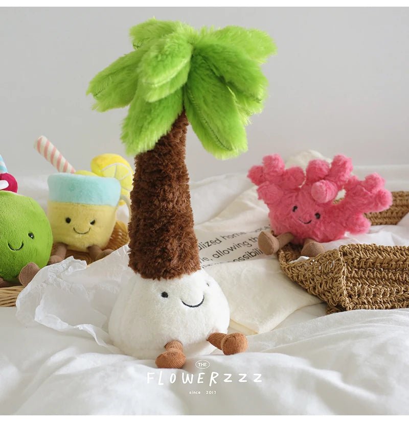 JELLYCAT Lemonade Coconut Plushies Very Soft Palm Tree Red Coral Plush Toy Cartoon Doll Home Decor Xmas Gifts Girl - Deems