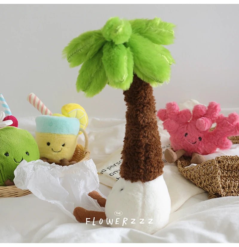 JELLYCAT Lemonade Coconut Plushies Very Soft Palm Tree Red Coral Plush Toy Cartoon Doll Home Decor Xmas Gifts Girl - Deems