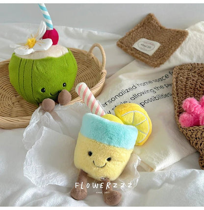 JELLYCAT Lemonade Coconut Plushies Very Soft Palm Tree Red Coral Plush Toy Cartoon Doll Home Decor Xmas Gifts Girl - Deems