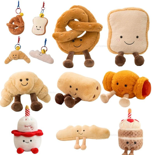New Cartoon Egg Stuffed Toy Expression Food Bread Toast Series Breakfast Doll Fun Decoration Pillow Baby Comfort Doll Xmas Gifts - Deems