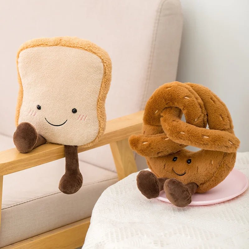 New Cartoon Egg Stuffed Toy Expression Food Bread Toast Series Breakfast Doll Fun Decoration Pillow Baby Comfort Doll Xmas Gifts - Deems