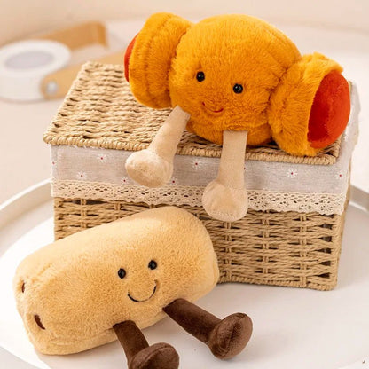 New Cartoon Egg Stuffed Toy Expression Food Bread Toast Series Breakfast Doll Fun Decoration Pillow Baby Comfort Doll Xmas Gifts - Deems