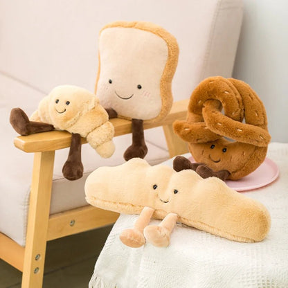 New Cartoon Egg Stuffed Toy Expression Food Bread Toast Series Breakfast Doll Fun Decoration Pillow Baby Comfort Doll Xmas Gifts - Deems