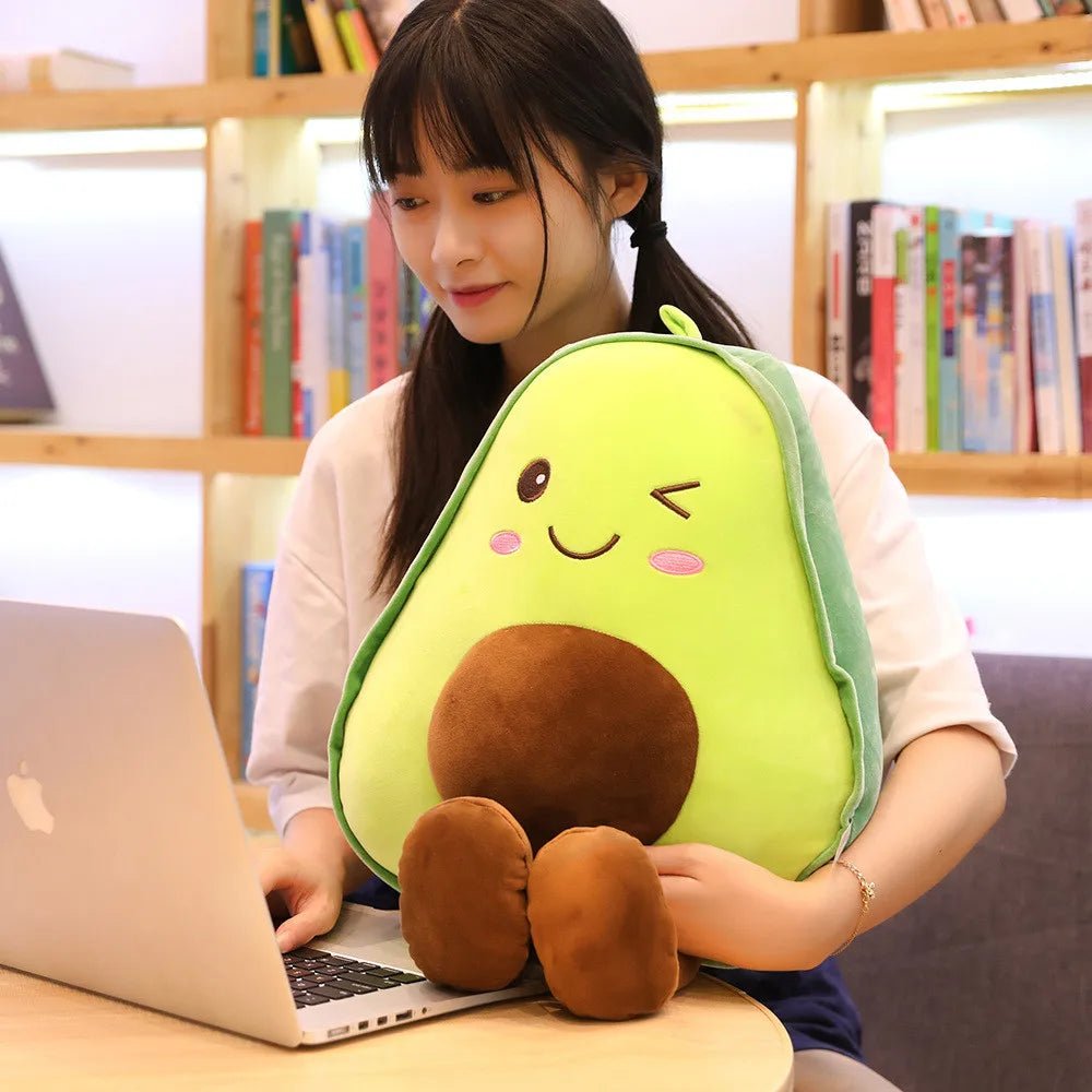 New Cute Avocado Plush Toy Doll Children's Sleeping Pillow Large Doll Holiday Gift Kawaii Creative Fruit Rag Doll Cushion - Deems