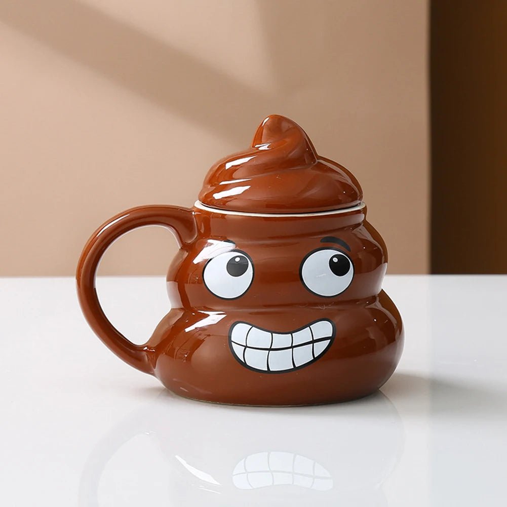 Poop Ceramic Cup,480ml Creative Coffee Cups with Spoon for Home Offices,Naughty Prank Drinkware Mug for Birthday Christmas Gift - Deems
