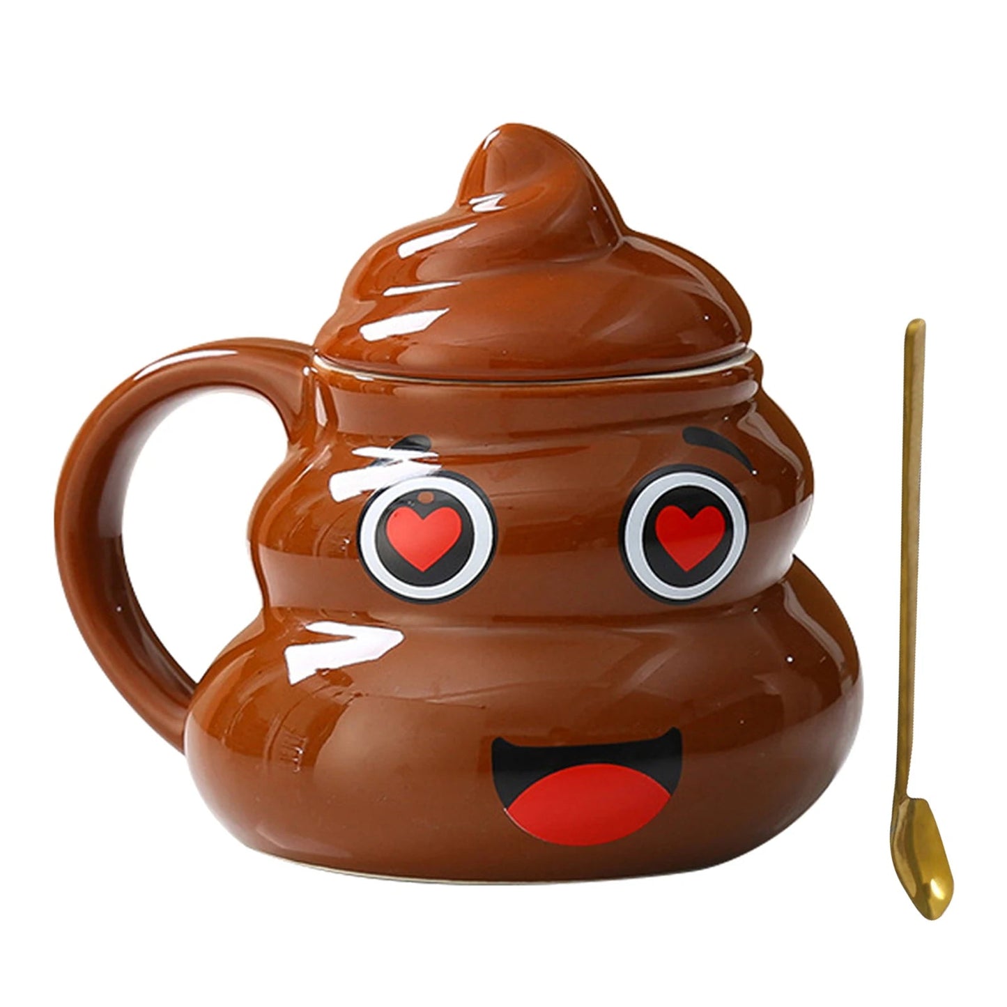 Poop Ceramic Cup,480ml Creative Coffee Cups with Spoon for Home Offices,Naughty Prank Drinkware Mug for Birthday Christmas Gift - Deems