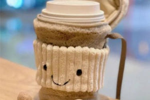 Replica Cartoon Coffee Milk Tea Bag Interesting Pendant Plush Toy Keychain Dolls Accompanying Cups Crossbody Plush Bags - Deems